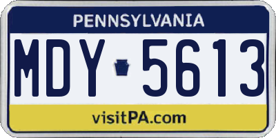 PA license plate MDY5613