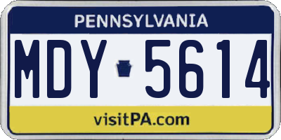 PA license plate MDY5614