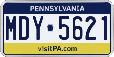 PA license plate MDY5621