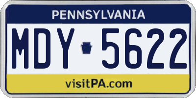 PA license plate MDY5622