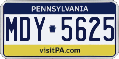 PA license plate MDY5625