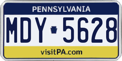 PA license plate MDY5628