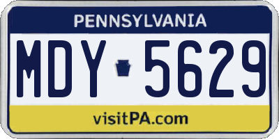 PA license plate MDY5629