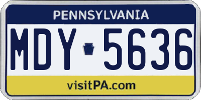 PA license plate MDY5636
