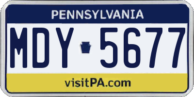 PA license plate MDY5677