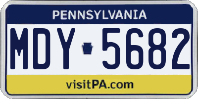 PA license plate MDY5682