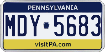 PA license plate MDY5683