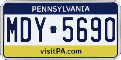 PA license plate MDY5690