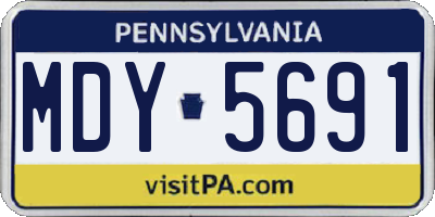 PA license plate MDY5691