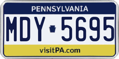 PA license plate MDY5695