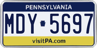 PA license plate MDY5697