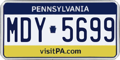 PA license plate MDY5699