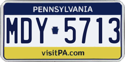 PA license plate MDY5713
