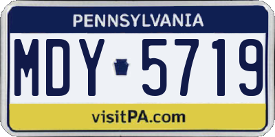PA license plate MDY5719