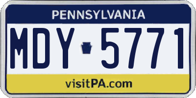 PA license plate MDY5771