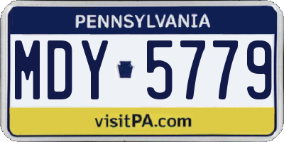 PA license plate MDY5779