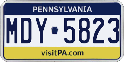 PA license plate MDY5823