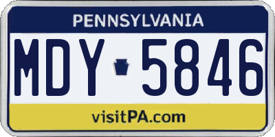 PA license plate MDY5846
