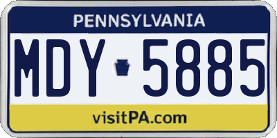 PA license plate MDY5885