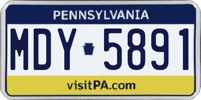 PA license plate MDY5891