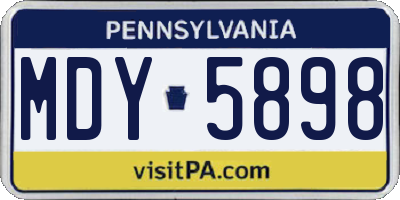 PA license plate MDY5898