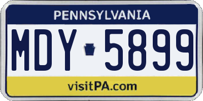 PA license plate MDY5899