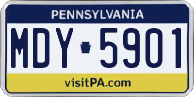 PA license plate MDY5901
