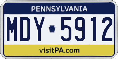 PA license plate MDY5912
