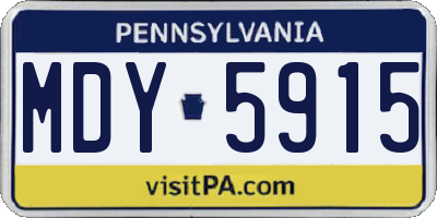 PA license plate MDY5915