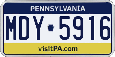 PA license plate MDY5916
