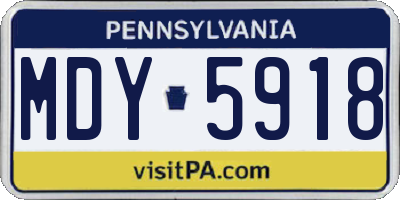 PA license plate MDY5918