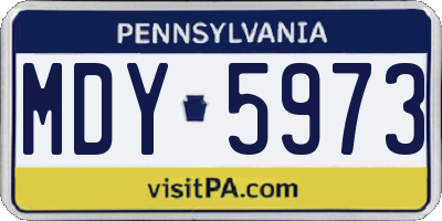 PA license plate MDY5973