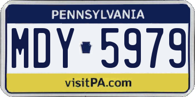 PA license plate MDY5979