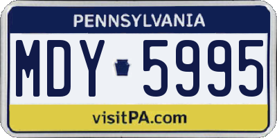 PA license plate MDY5995