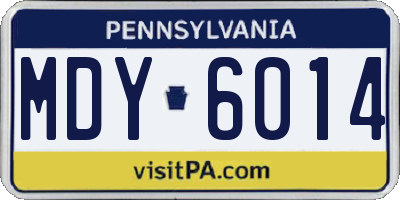 PA license plate MDY6014