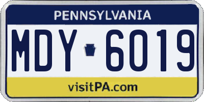 PA license plate MDY6019