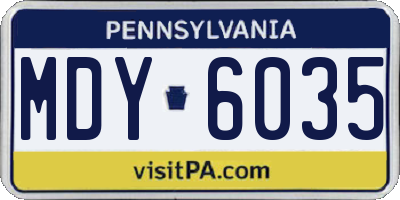 PA license plate MDY6035