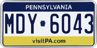 PA license plate MDY6043