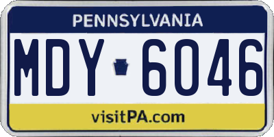 PA license plate MDY6046