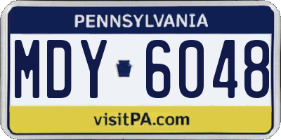 PA license plate MDY6048