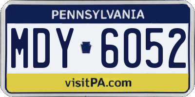 PA license plate MDY6052