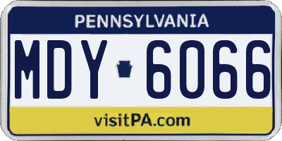 PA license plate MDY6066