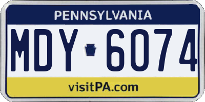 PA license plate MDY6074