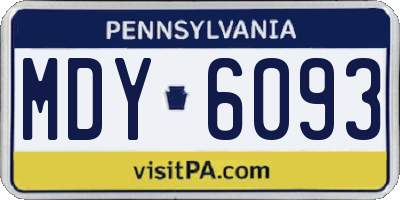 PA license plate MDY6093
