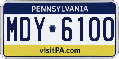 PA license plate MDY6100