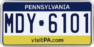 PA license plate MDY6101