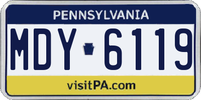 PA license plate MDY6119