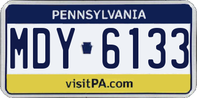 PA license plate MDY6133