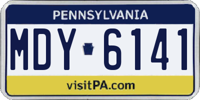 PA license plate MDY6141
