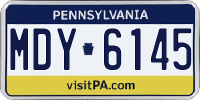 PA license plate MDY6145